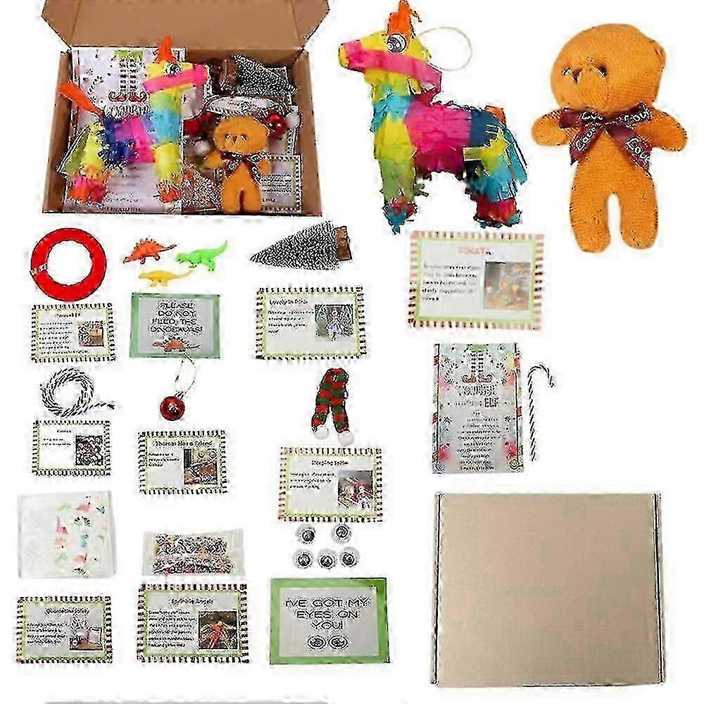 12/24 Day Christmas Elf Advent Calendar Countdown Gift Set with Surprise Toys