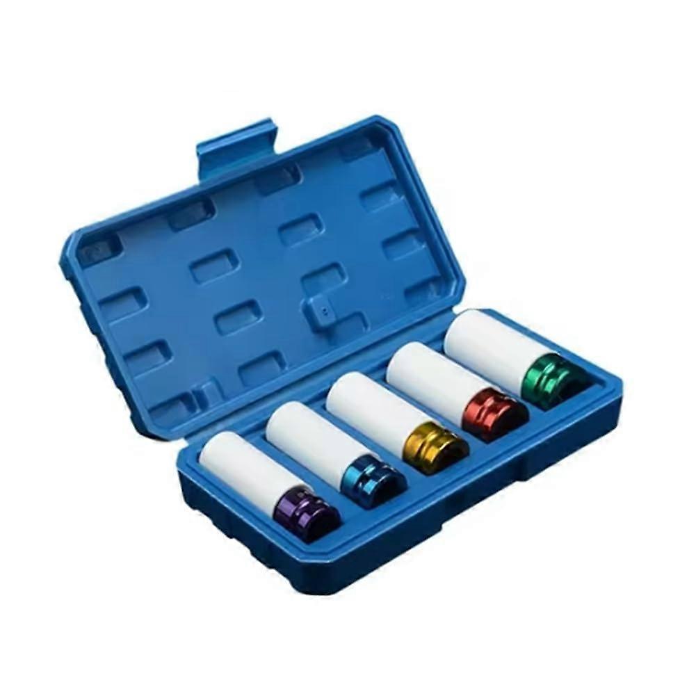 Hex Sockets 15/17/19/21/22mm Set For Pneumatic Wrench, Tire Screw, Hexagonal Sleeve, Tire Protection, Impact Nut Socket