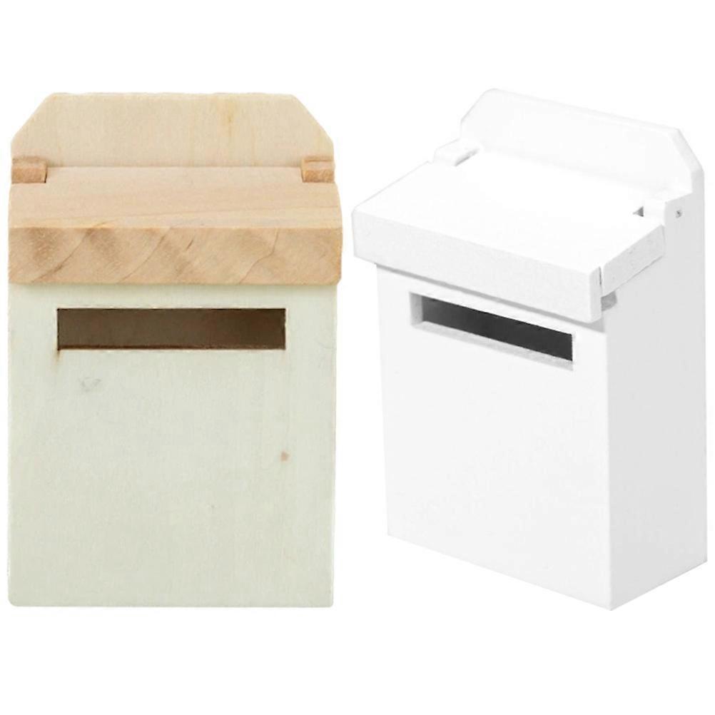 Mini Mailbox Model Wooden Tiny Mailbox Decor for Decoration 6Pcs