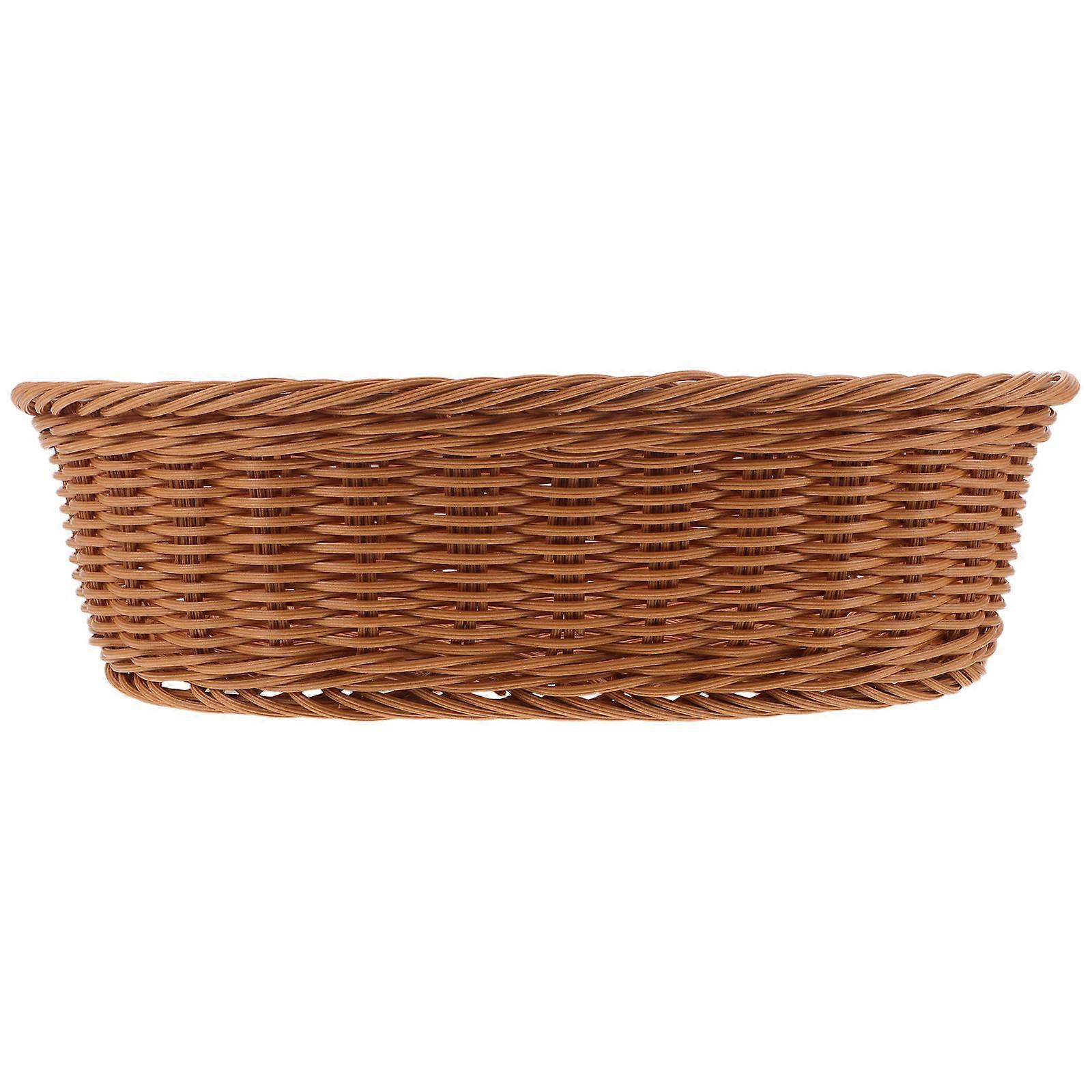 Oval Woven Bread Basket Fruit Basket for Kitchen Counter 3Pcs Set