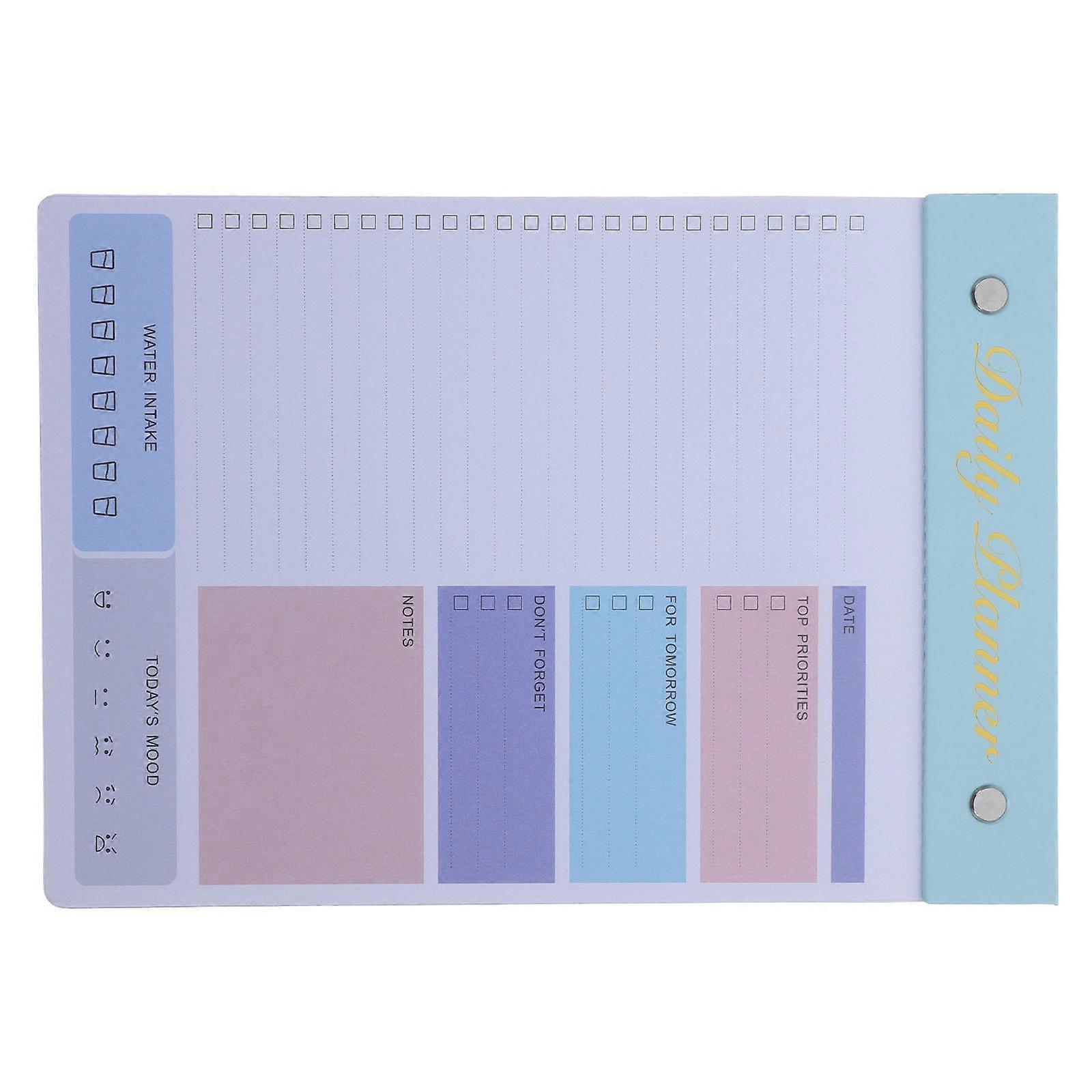 Daily Planner Notepad Portable Planner for Writing Use 2Pcs Blue