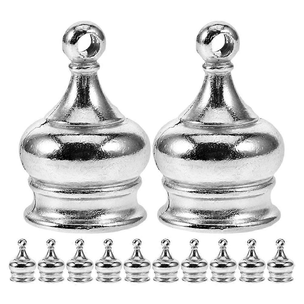Lamp Shade Decorative Finial Silver Crown Cap Knob 24Pcs