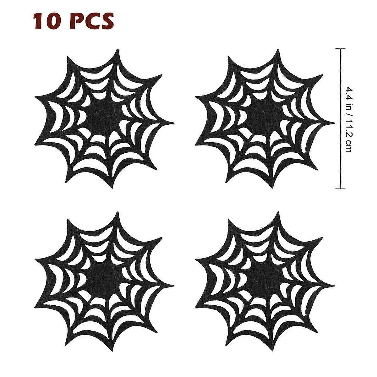 Web Placemats Spider Web Coasters for Halloween Tables 10Pcs