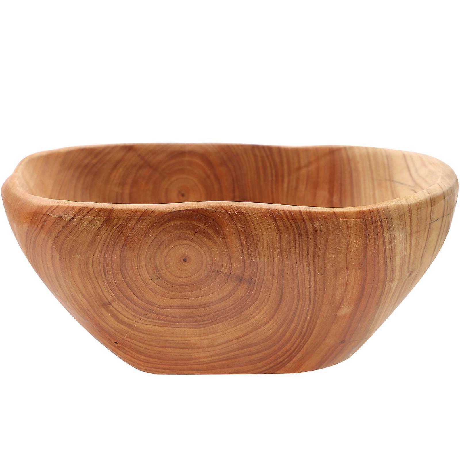 Fruit Platter Tray Serving Tray for Indoor Picnic Party Decorative Log Color 18.00X18.00X6.00CM