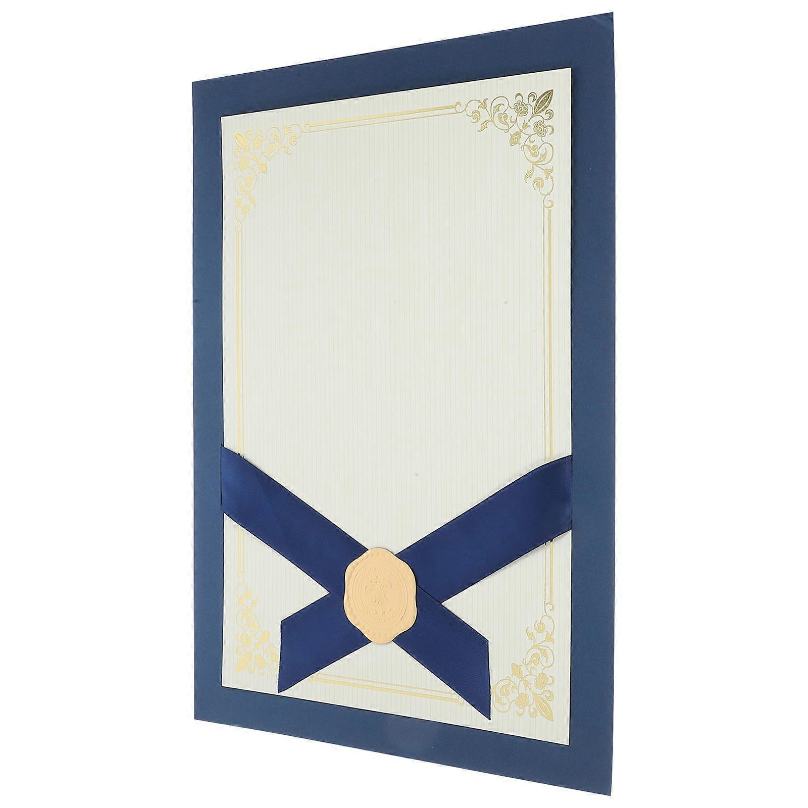 Certificate Holder Paper Cover for Daily Use 2Pcs Stamping Pattern Document
