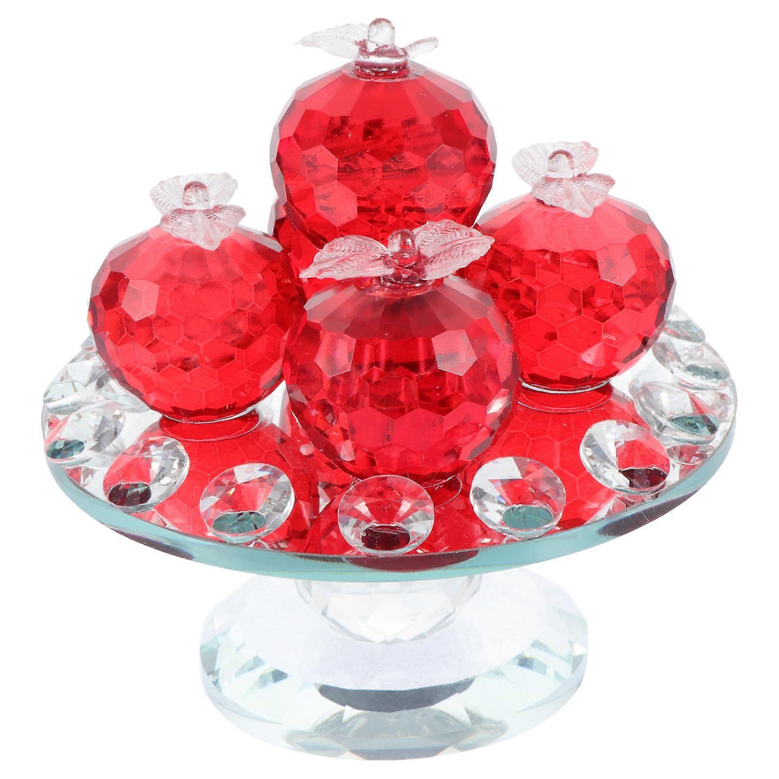 Crystal Creative Fruit Tray for Decor Red Office Housewarming Gift