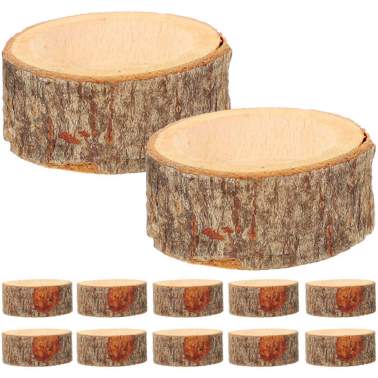 Decorative Wood Candlestick Holder for Decor 48Pcs Coffee