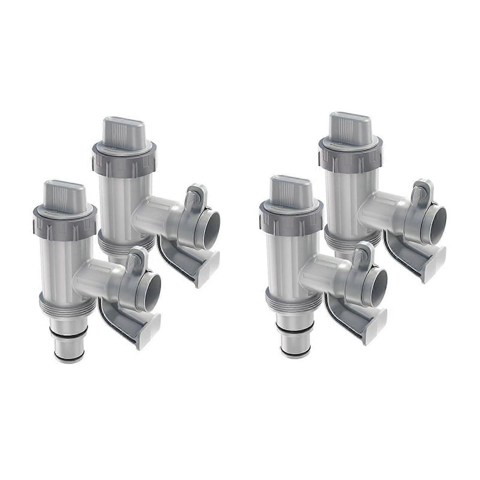 4X Pool Hose Adapter, Swimming Pool Replacement Parts Pool Hose Bracket and Plunger Valve for Above Ground Swimming Pool