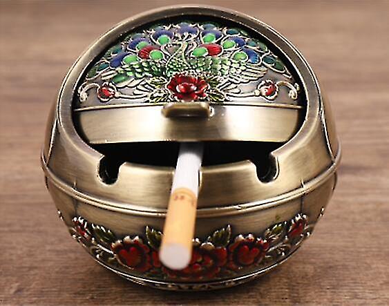 Ashtrays Ashtray Windproof With Lid Alloy Home Ashtray Creative Home Decoration Ornaments