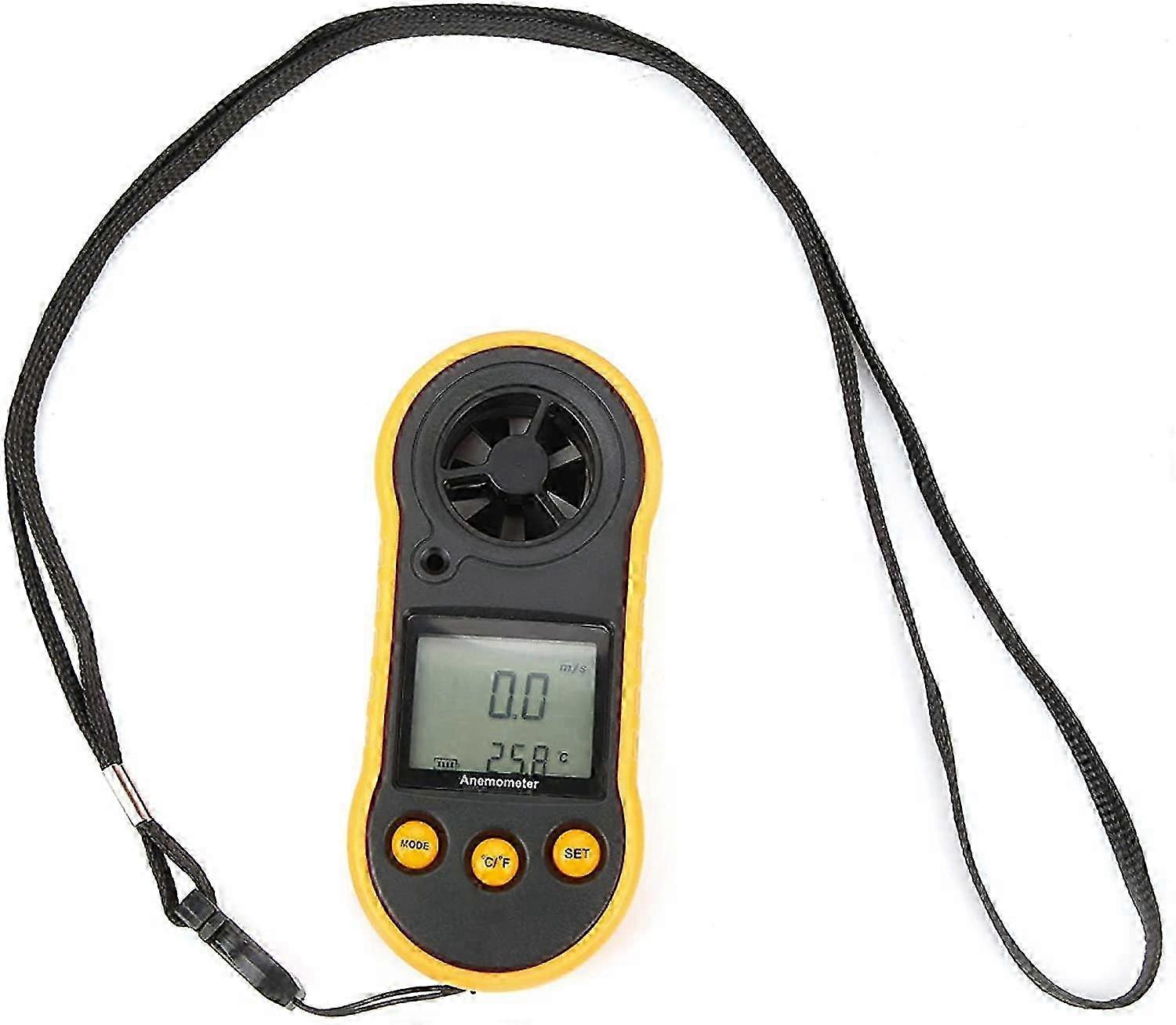 Portable Digital Anemometer for Wind Speed and Temperature Measurement
