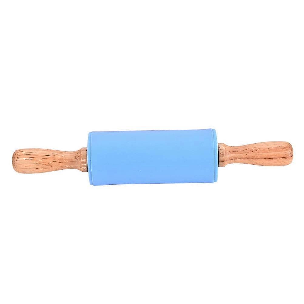 Wooden Baking Kid Kitchen Rolling Handle Tool Rollers Pin Silicone Cooking Kitchen，Dining Bar