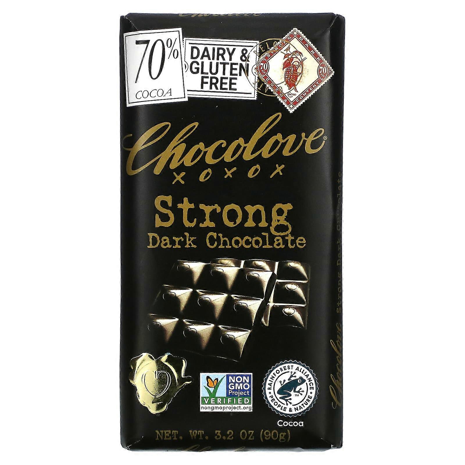 Strong Dark Chocolate, 70% Cocoa, 3.2 oz (90 g)