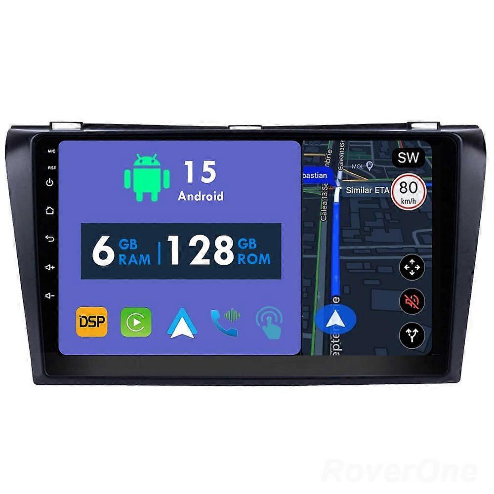 Car Radio 6G+128G CarPlay GPS Navigation Head Unit for Mazda 3 Mazda3 BK 2003 - 2009 Android Auto Bluetooth Stereo Touch Screen