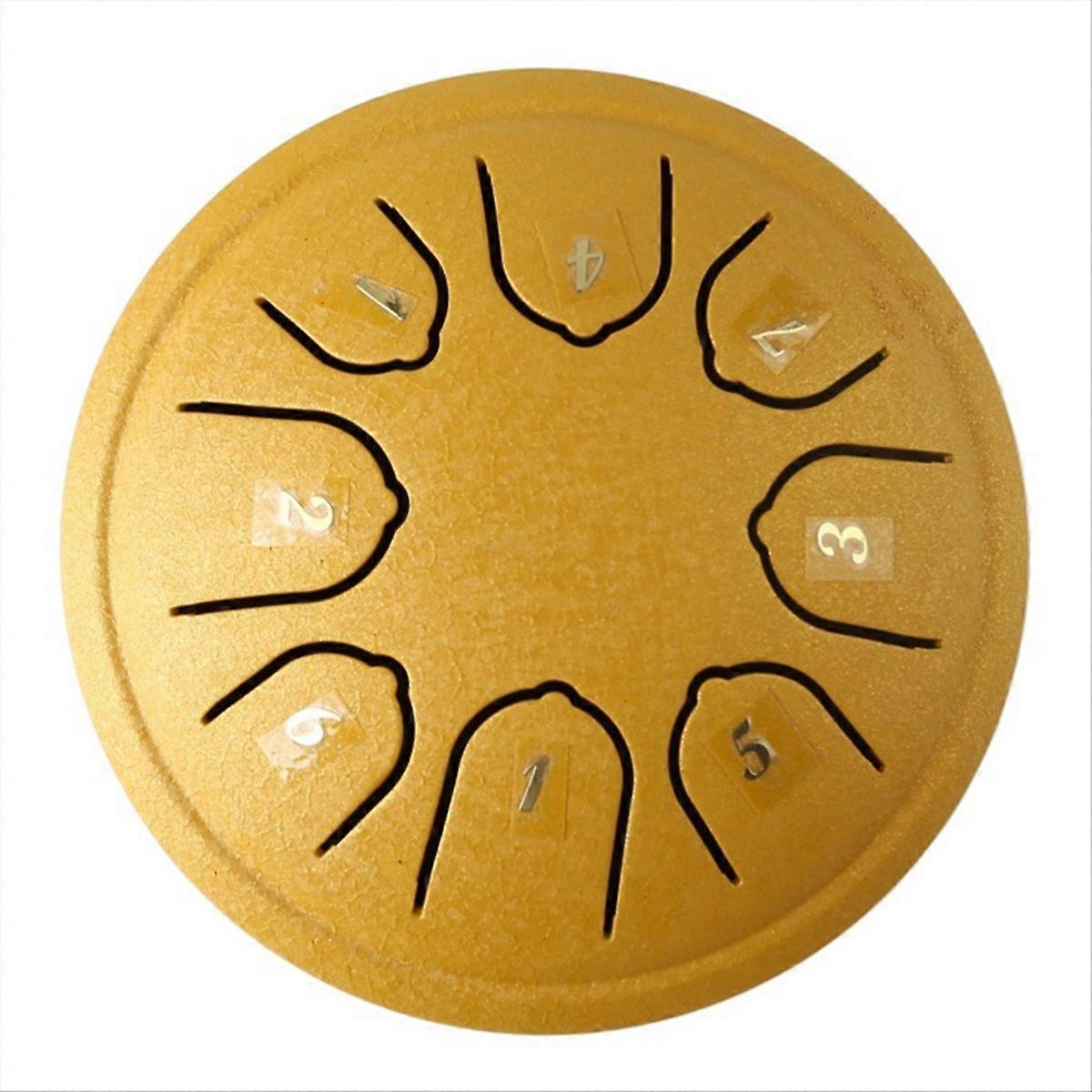 Mini tambor oco de 4,5 polegadas, tambor oco de 8 tons, tambor de língua de aço amarelo