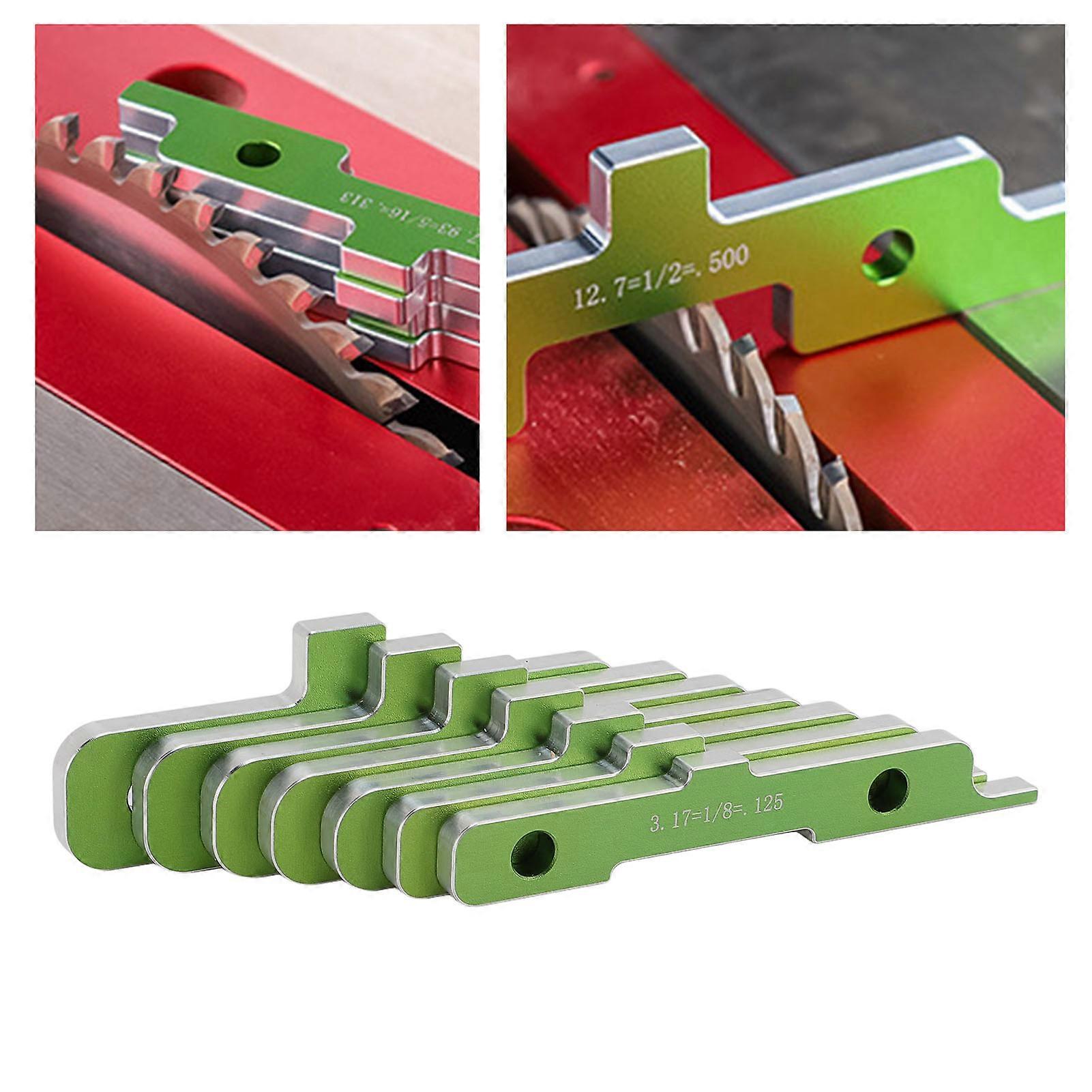 7 Pcs Set Router Table Setup Bars 1/8 To 1/2 Inch Aluminum Alloy Woodworking Table Saw Height Gauge Set with Storage Box 