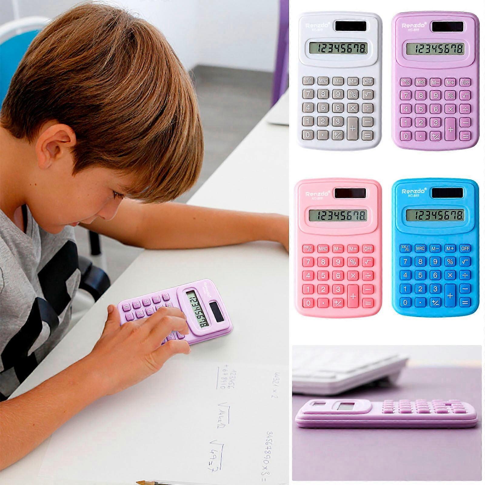 maxiaoxia Handheld Calculator, Standard Function Calculator, Cute 8-Digit Calculator, Small Battery Solar Power Calculator, for School Office