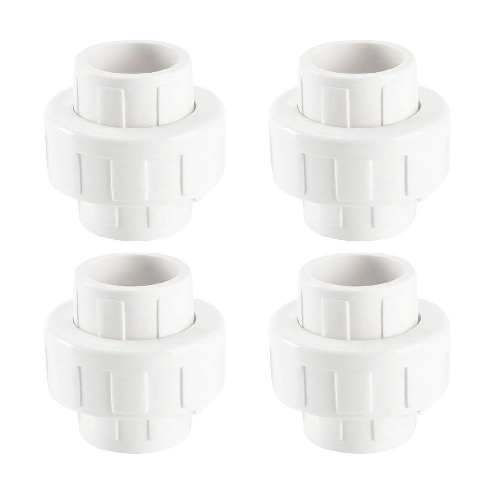 4Pcs High Pressure PVC Pipe Direct Coupling Leakproof Seal Equal Coupling Water Pipe Straight Connector Enduring Multicolor