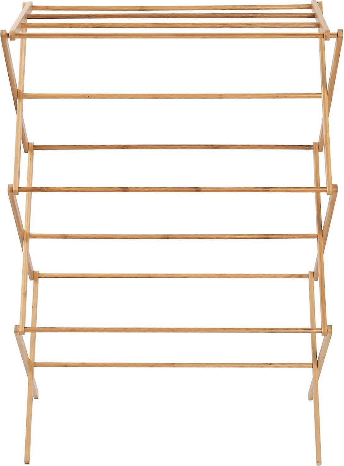 Collapsible Clothes Drying Rack, Bamboo Natural