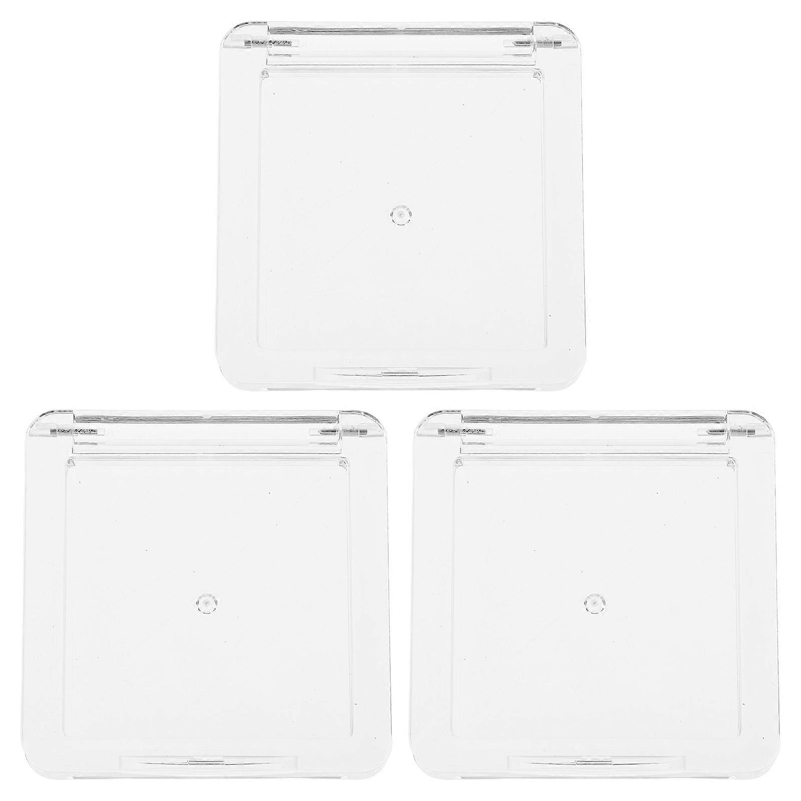 Transparent 3Pcs Single Layer Highlighter Box for Makeup Use Empty Cosmetic Case