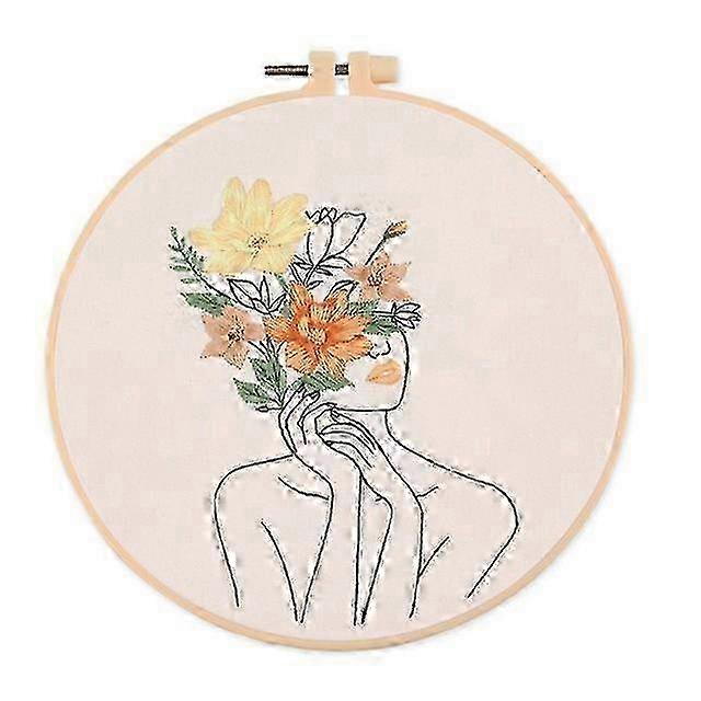 Full Range Of Embroidery Starter Kit With Embroidery Hoop DIY Embroidery Kits Handmade Instruction Cross Stitch Needlework For Beginners Adults