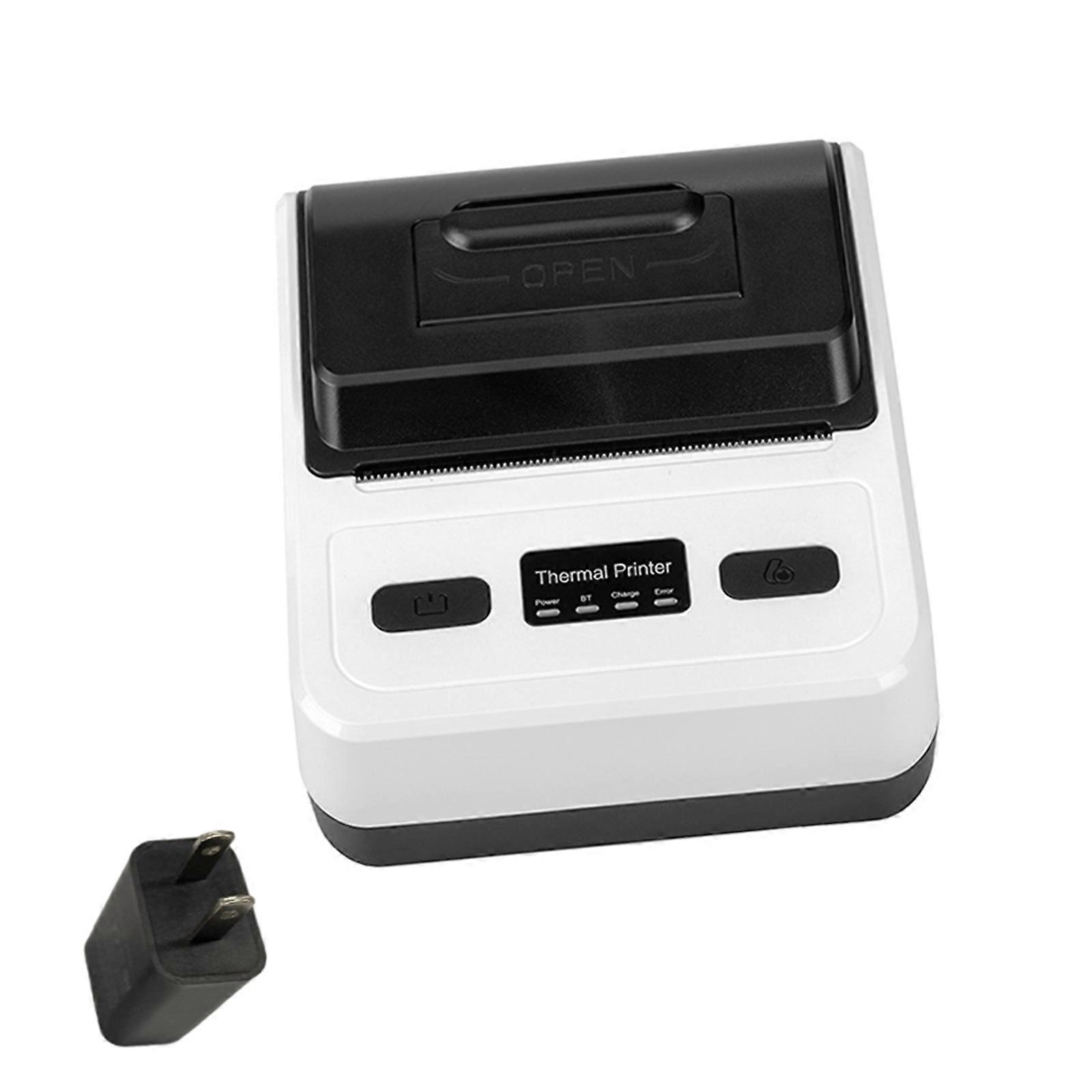 80MM Width Label Receipt Printer Wireless Bluetooth-compatible Connection No Ink Needed Lightweight Portable  white black