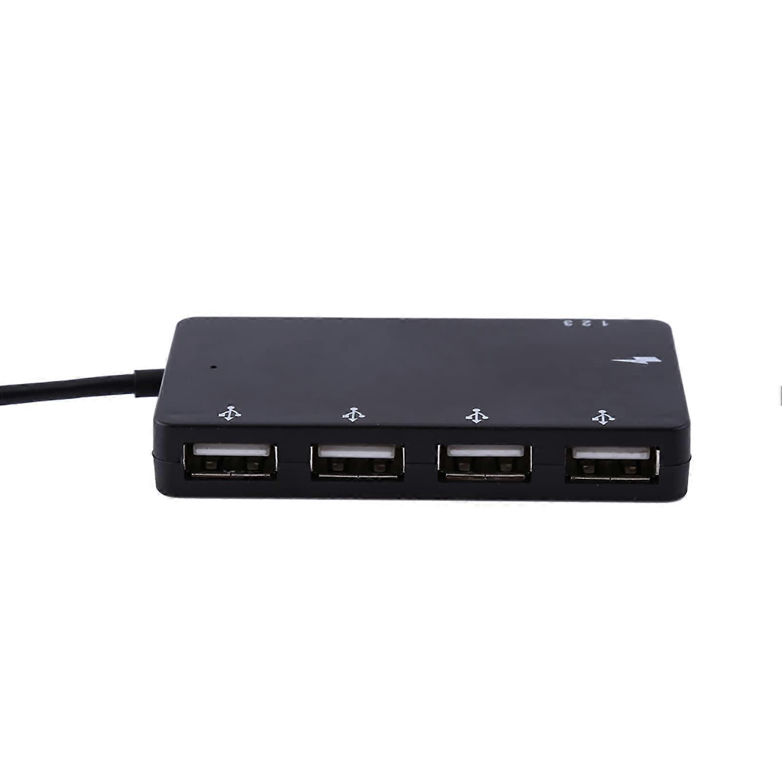 USB 2.0 Micro USB Hub 4 Port OTG Adapter with Charging Cable for Smartphones and Tablets