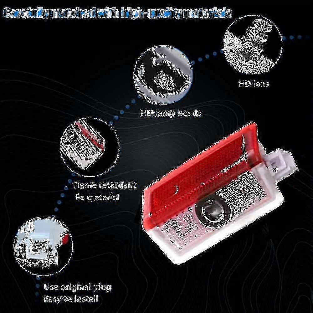 Car Door Light Logo 3D Ghost Courtesy Projector - 4 Pcs for A B C E M G Amg Gl Gla Glc Gle Gls Class W166 W176 Lucky_B