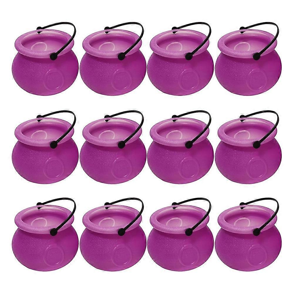 12pcs Mini Cauldron with Handle Halloween Mini Witch Cauldron
