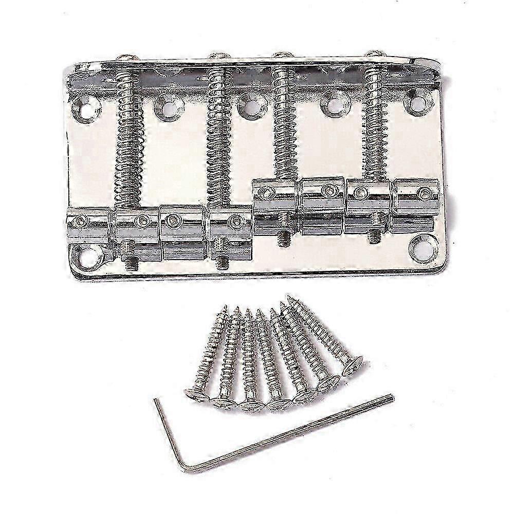 Metal 4 String Bridge For Fender Precision Jazz Bass Guitar Chrome 201B-4 Badass Upgrade Replacement Part