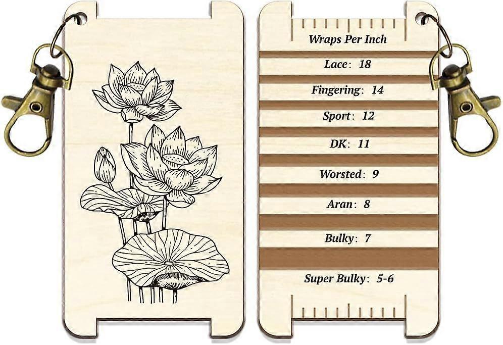 July Lotus Spinning Control Tool Decorative Yarn WPI Guide Gauge with Clasp Wood Yarn Wrap Guide Board with Diz for Spinners Yarn Measuring Tools Croc