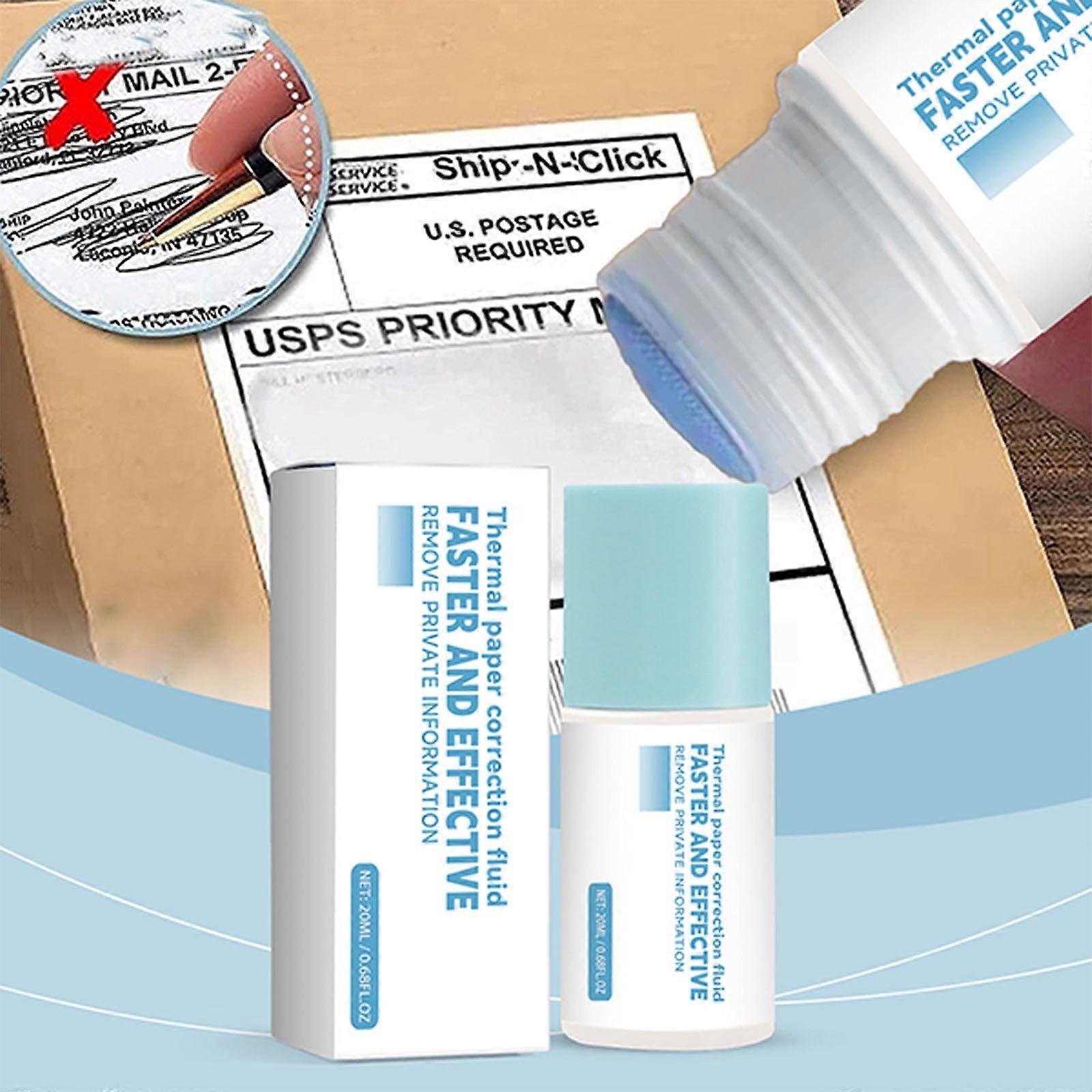 Thermal Paper Alteration Fluid 20ml - Compatible with receipt removal - Prevents identity theft, label remover fluid