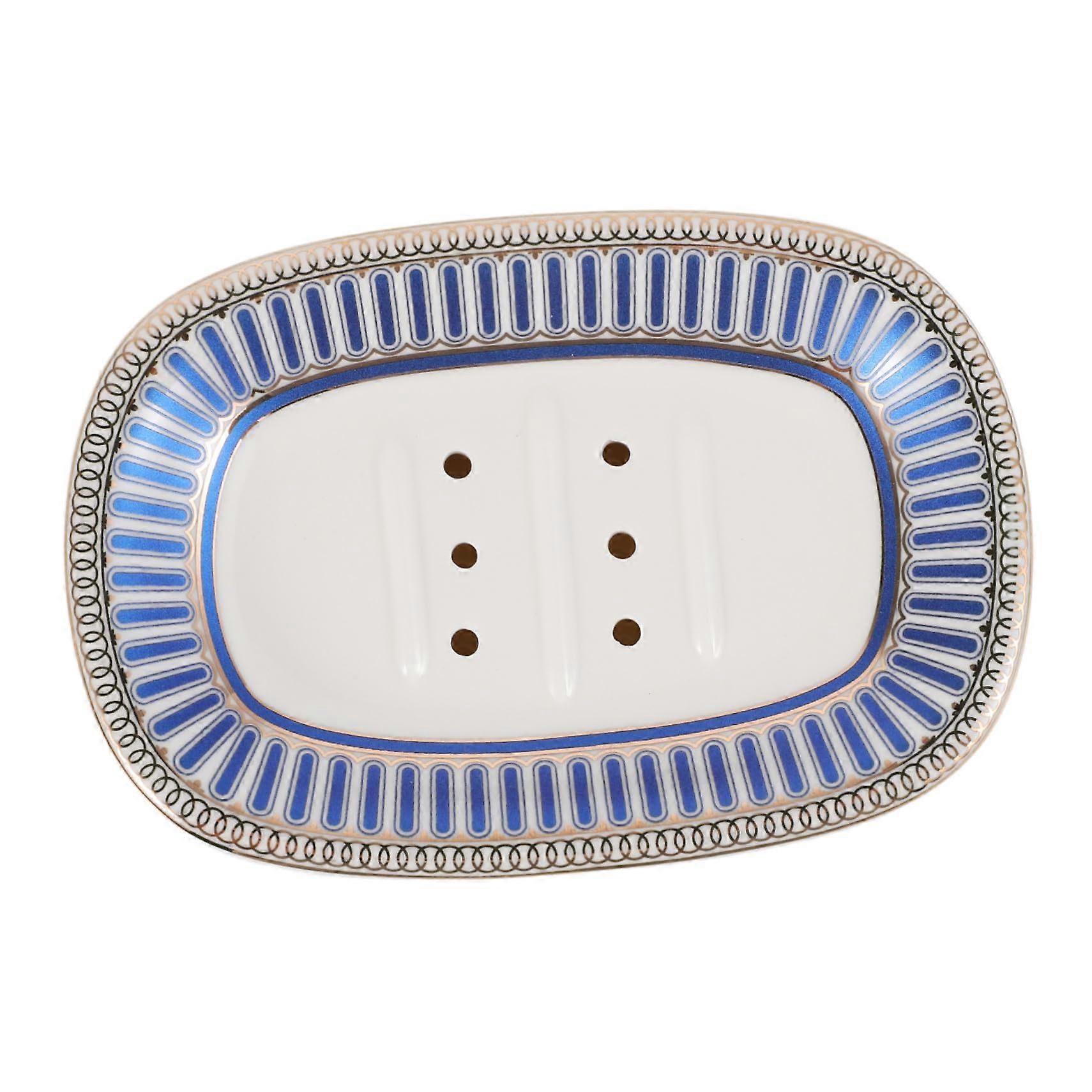 Ceramic Soap Dish with Drainage for Shower and Kitchen Sink, Removable Organizer Tray for Bar Soap, Sponge and Brushes