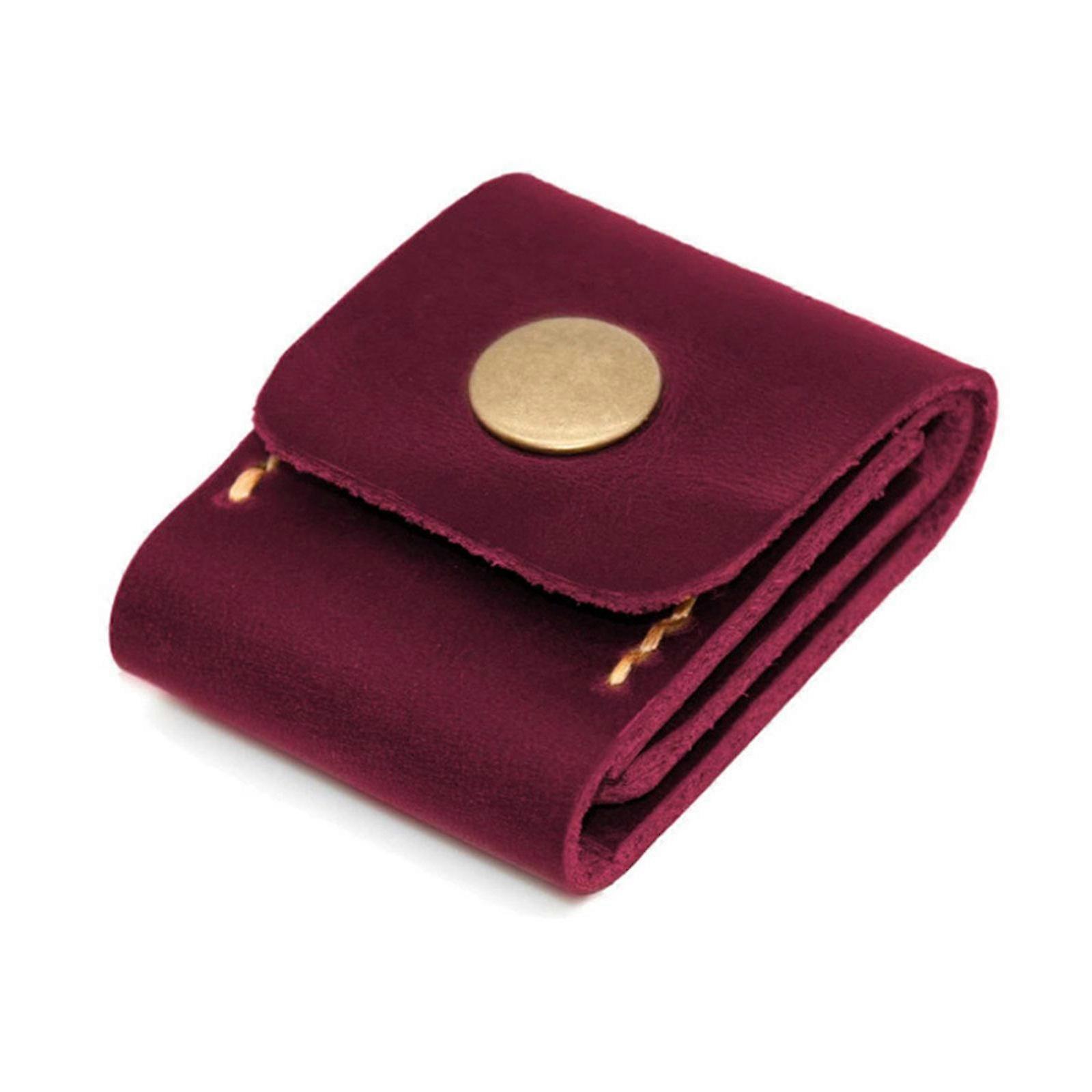 Guitar pick case for musicians with red leather pouch