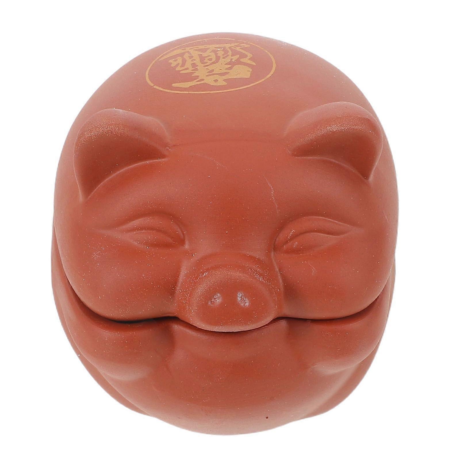 Mini Pig Shaped Ceramic Soup Pot with Lid, Heat Retention Clay Stockpot for Stews and Soups