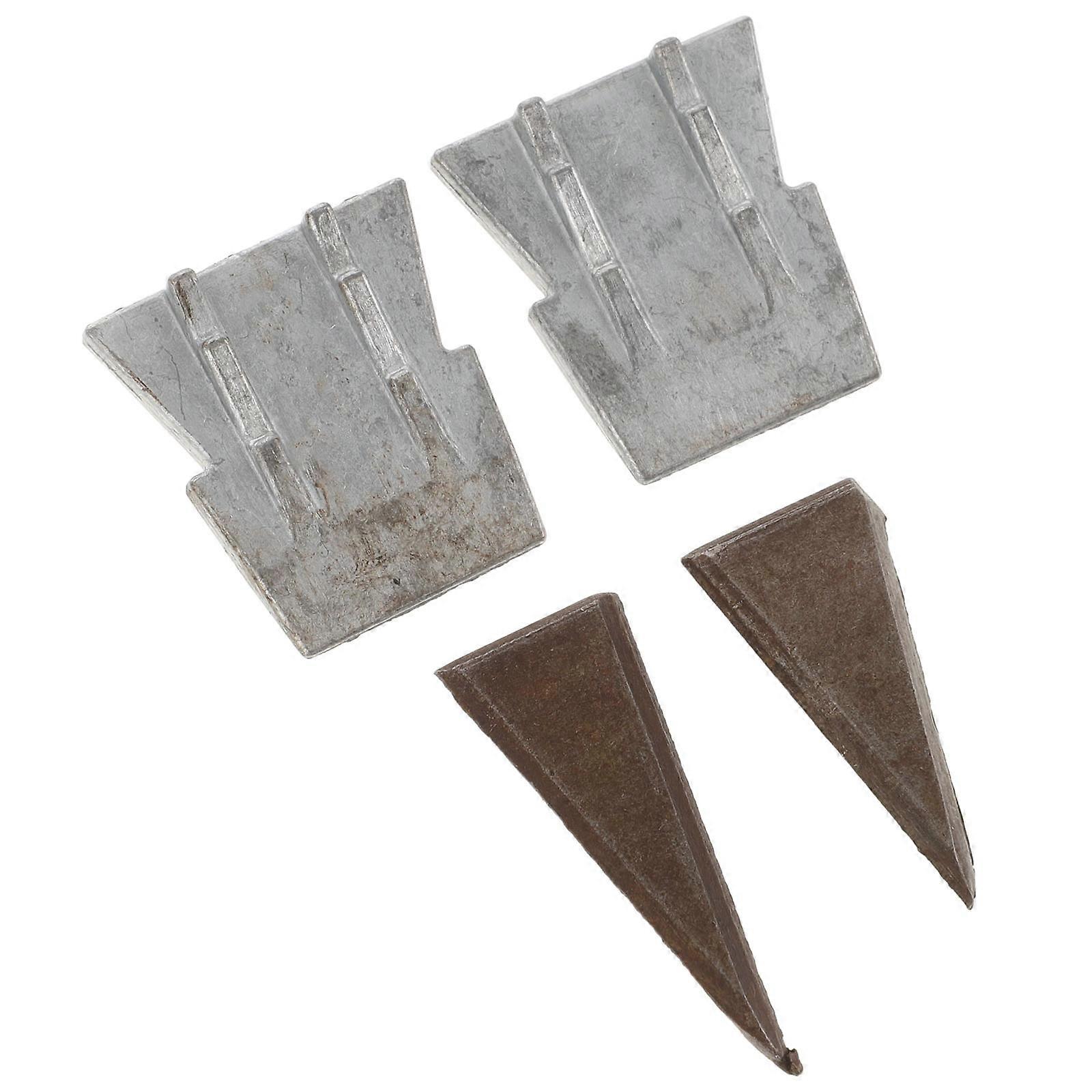 Metal Triangle Wedges Handle Support Reinforcement DIY Enthusiasts Silver 4Pcs