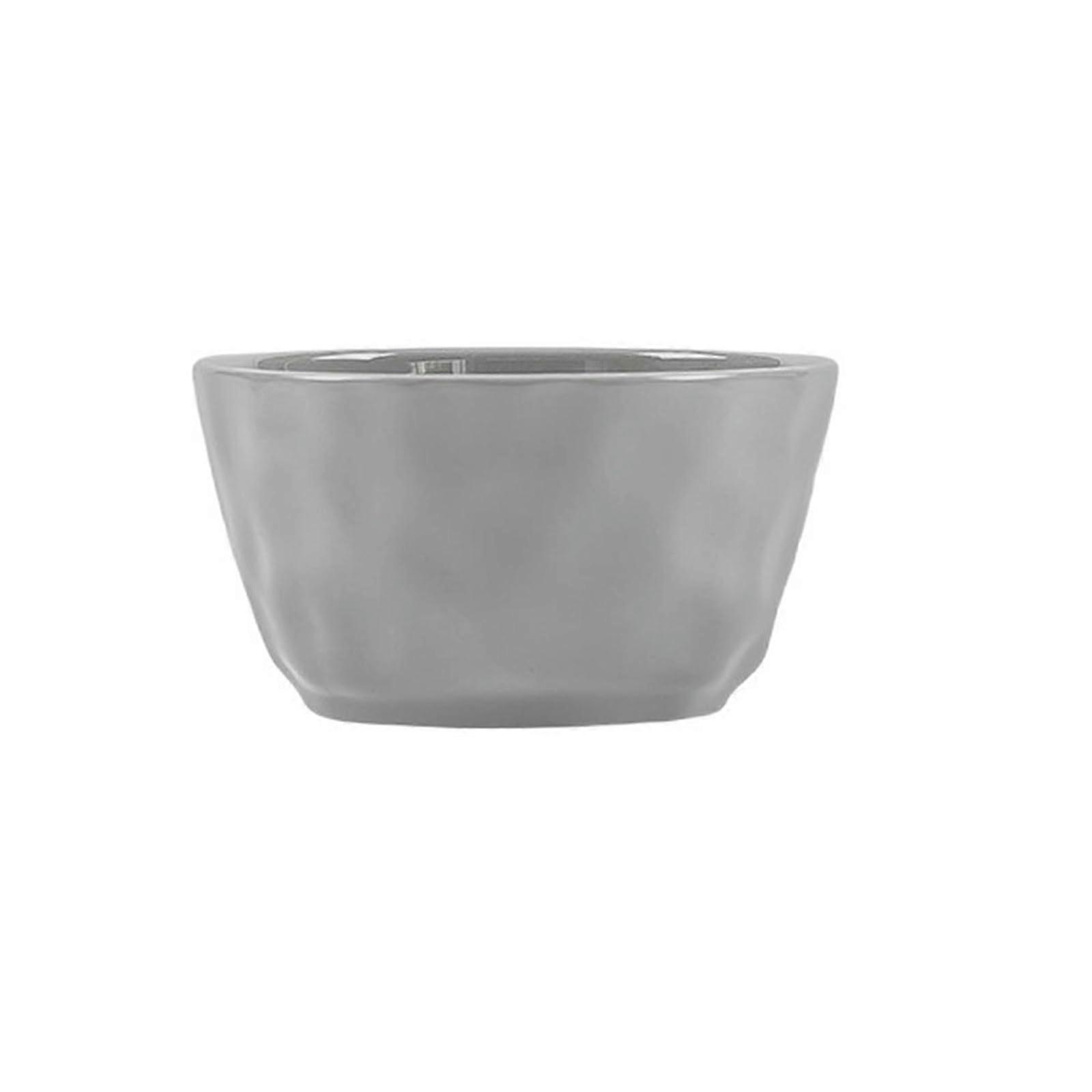 4.5 Inch Gray Ceramic Rice Bowl Microwave and Dishwasher Safe Scratch Resistant Dinnerware