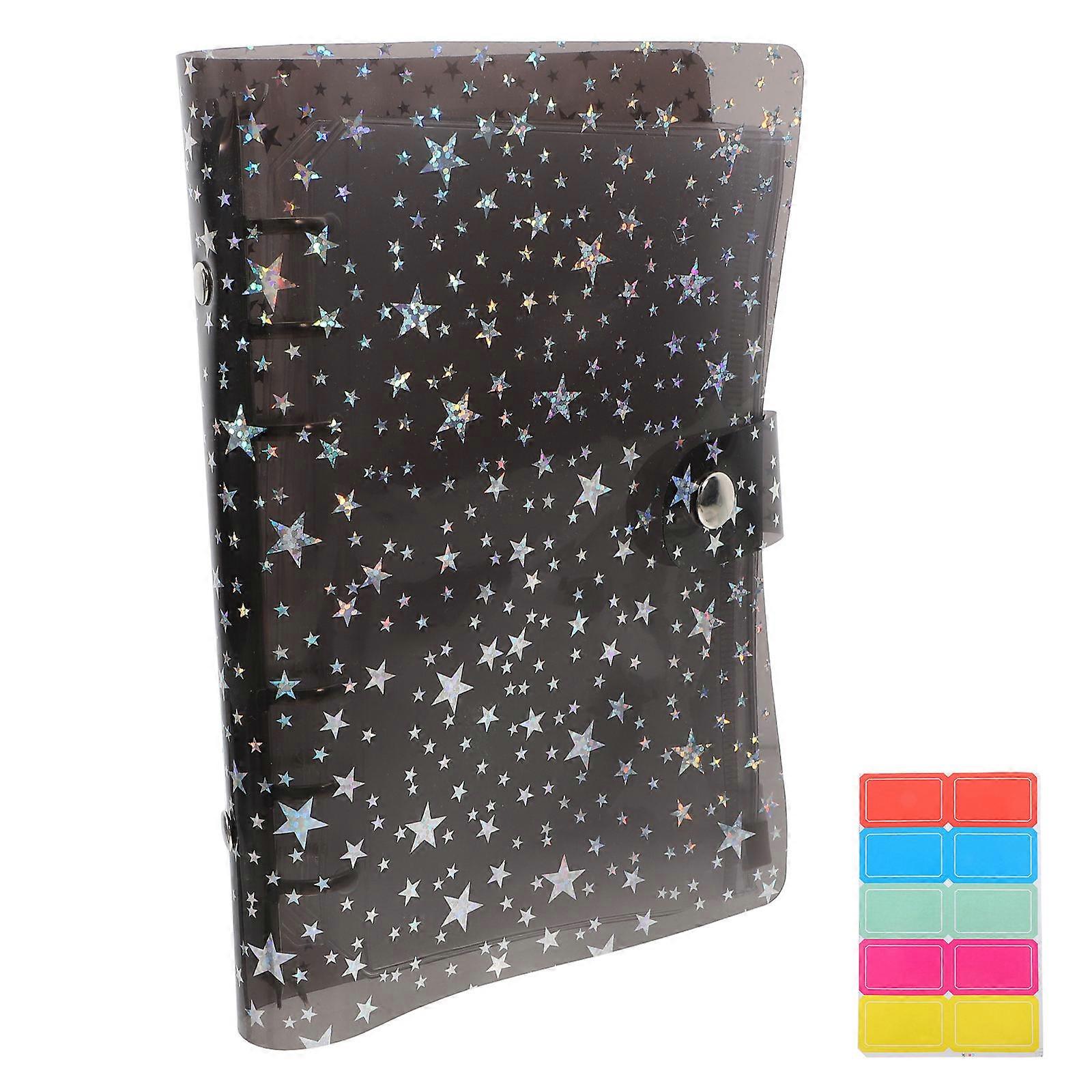 Refillable Planner Binder for Budgeting with Practical Inserts 1Set Black PVC