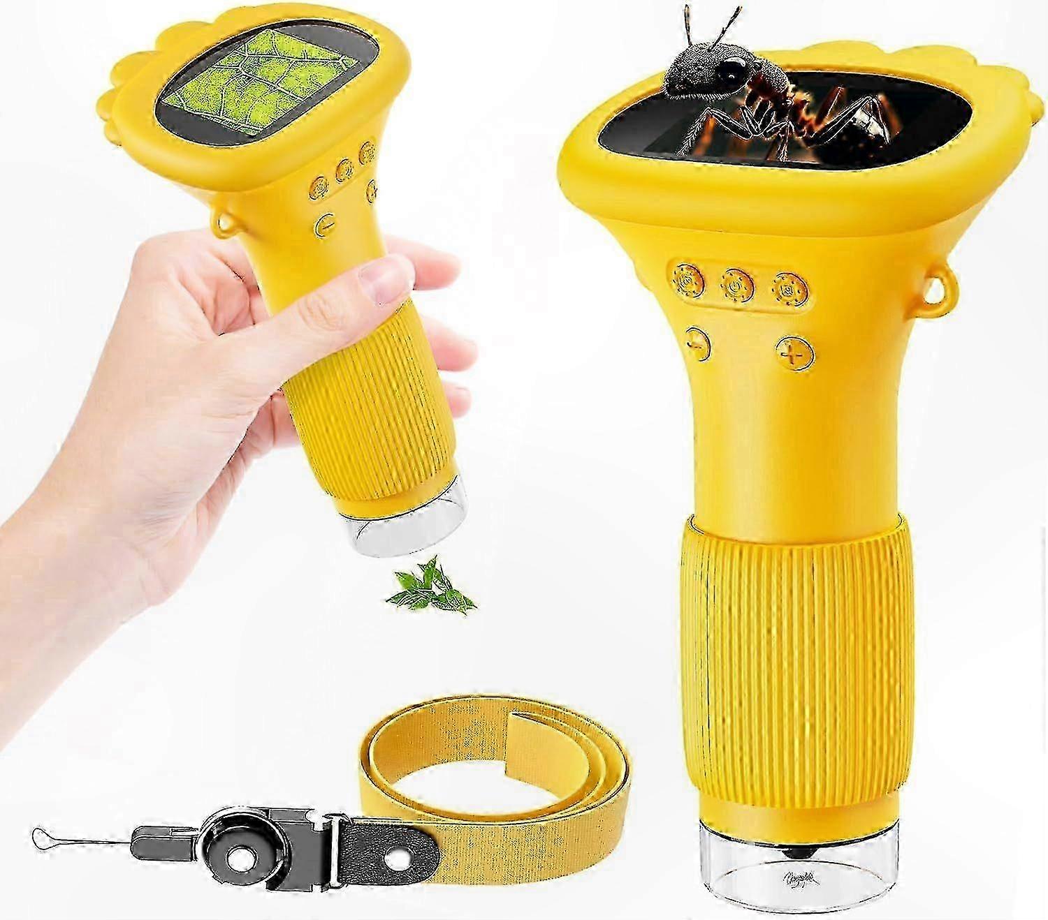 Kids' Portable Microscope with 2-inch Screen, STEM Learning Tool for Ages 3-12, Orange