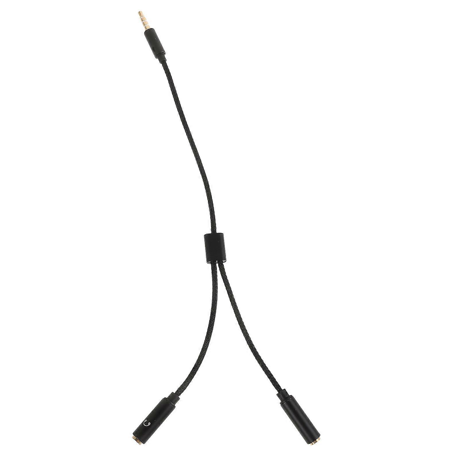 Headphone Microphone Splitter Audio Cable for Microphone Use Nylon