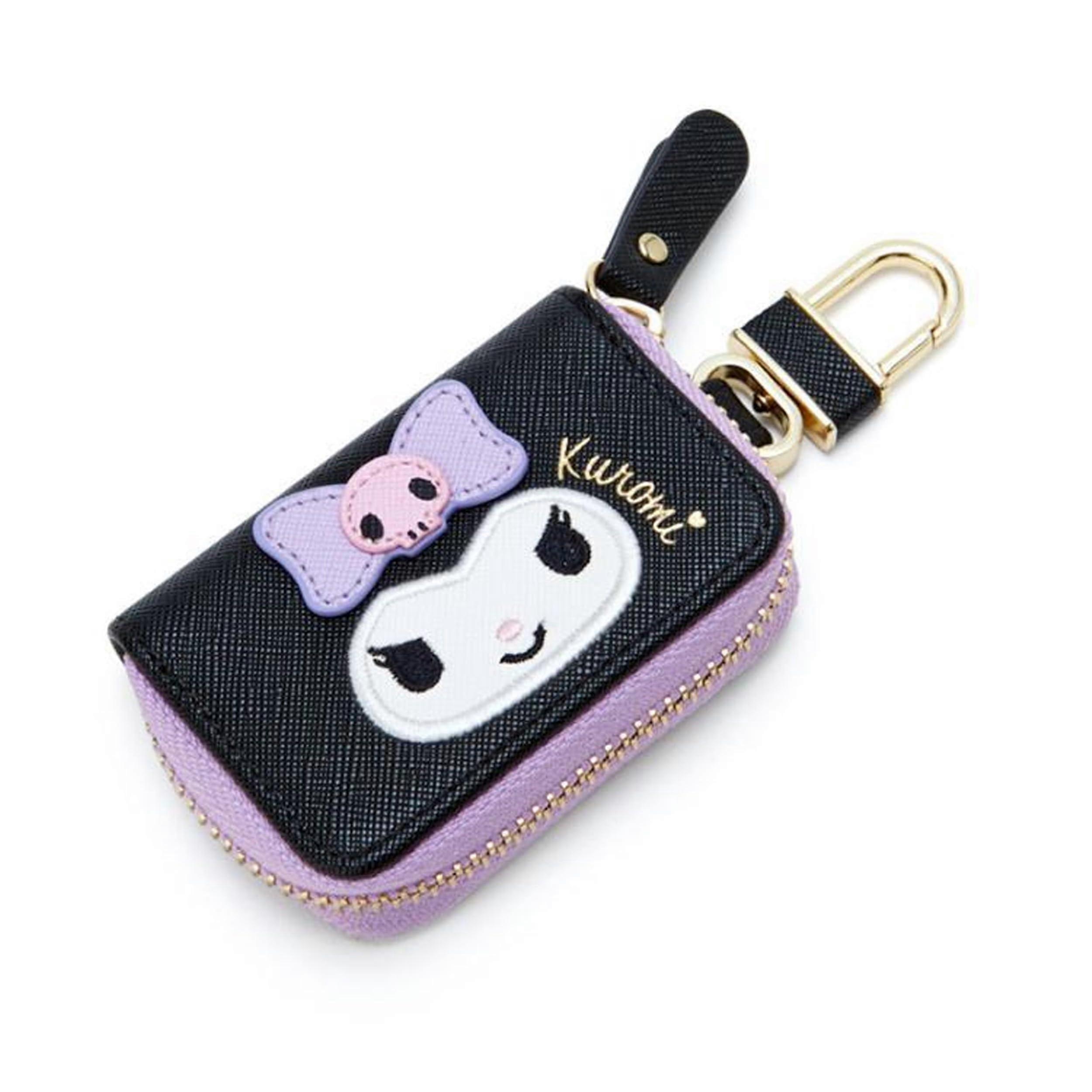 Car Key Case Leather Key Fob Holder with Secure Zipper Closure and Cute Design for Women