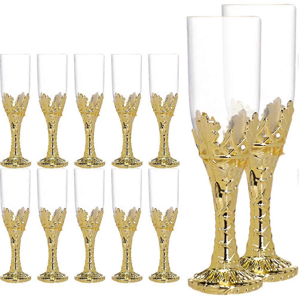 Mini Wine Goblet Candy Case for Packaging 12Pcs Decorative Candy Boxes Golden Plastic