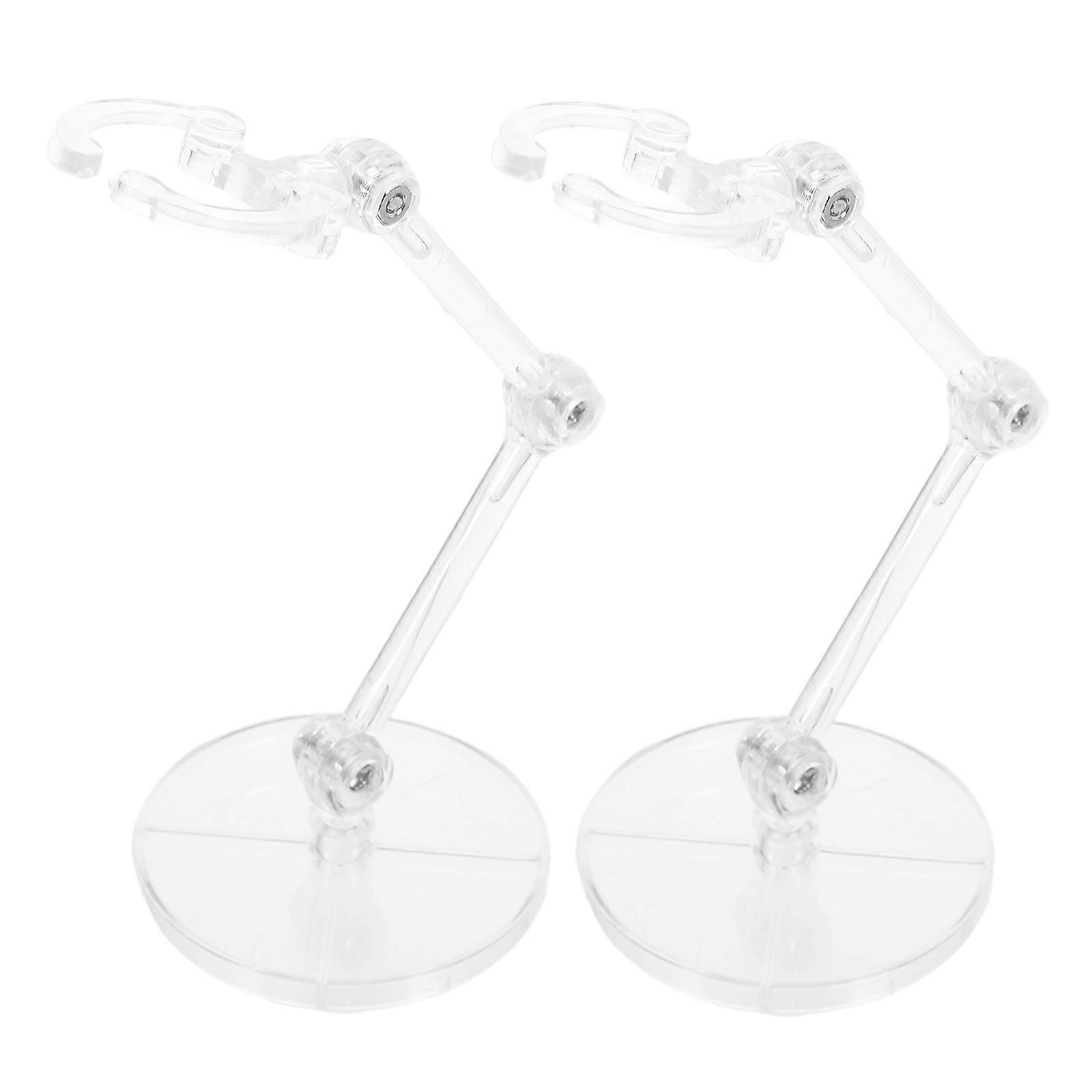 Action Figure Holder Clear Model Stand for Display 2Pcs Transparent Plastic