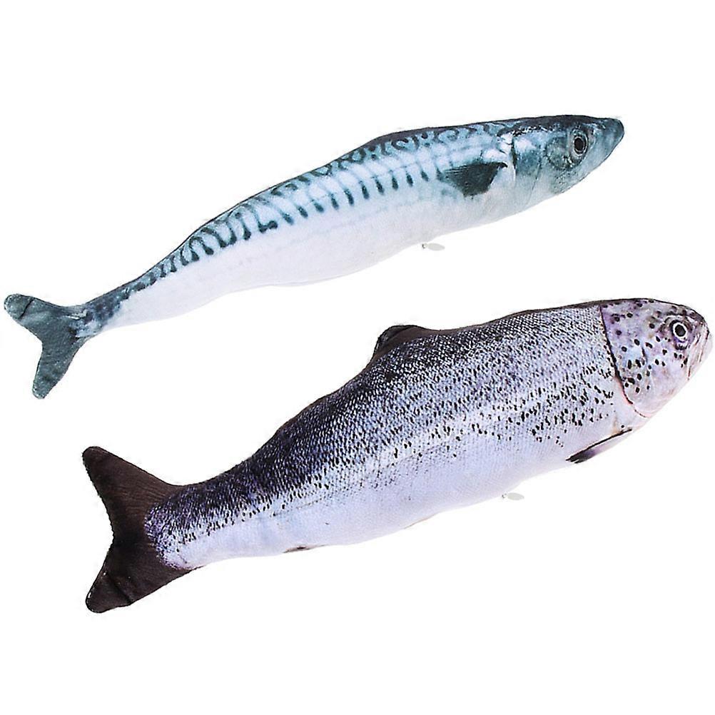 Cat Fish Toy Plush Material for Interactive Play 2Pcs Set