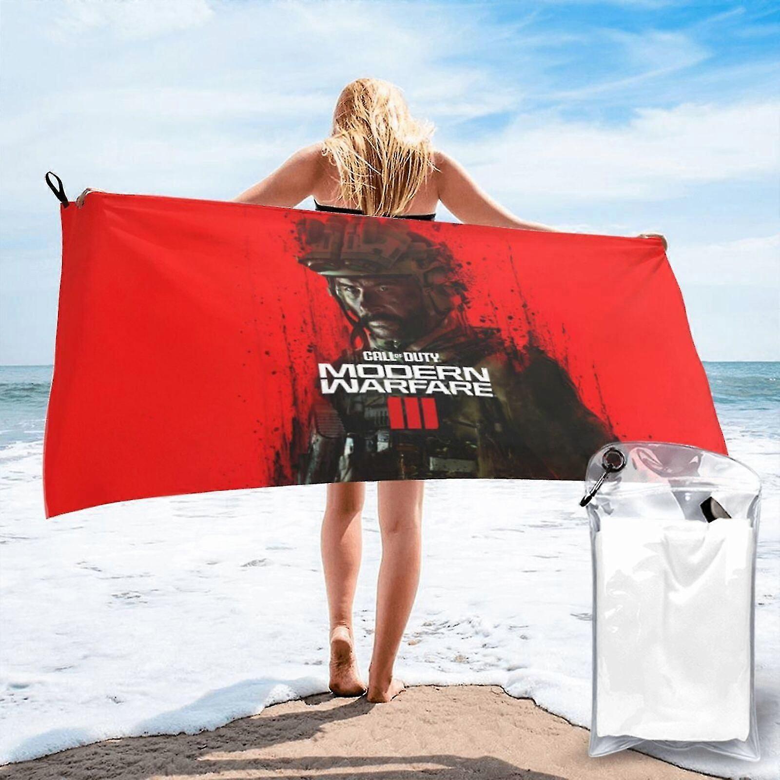 s1252 Call Of Duty Modern Warfare Toalha de Praia Microfibra Oversized Leve Secagem Rápida Toalhas Grandes Sem Areia MMgO1252