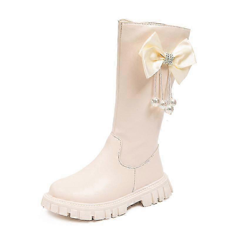 Dívky Umělé kožešiny Zimní boty Koleno Délka Teplé školní boty Boty s lukem