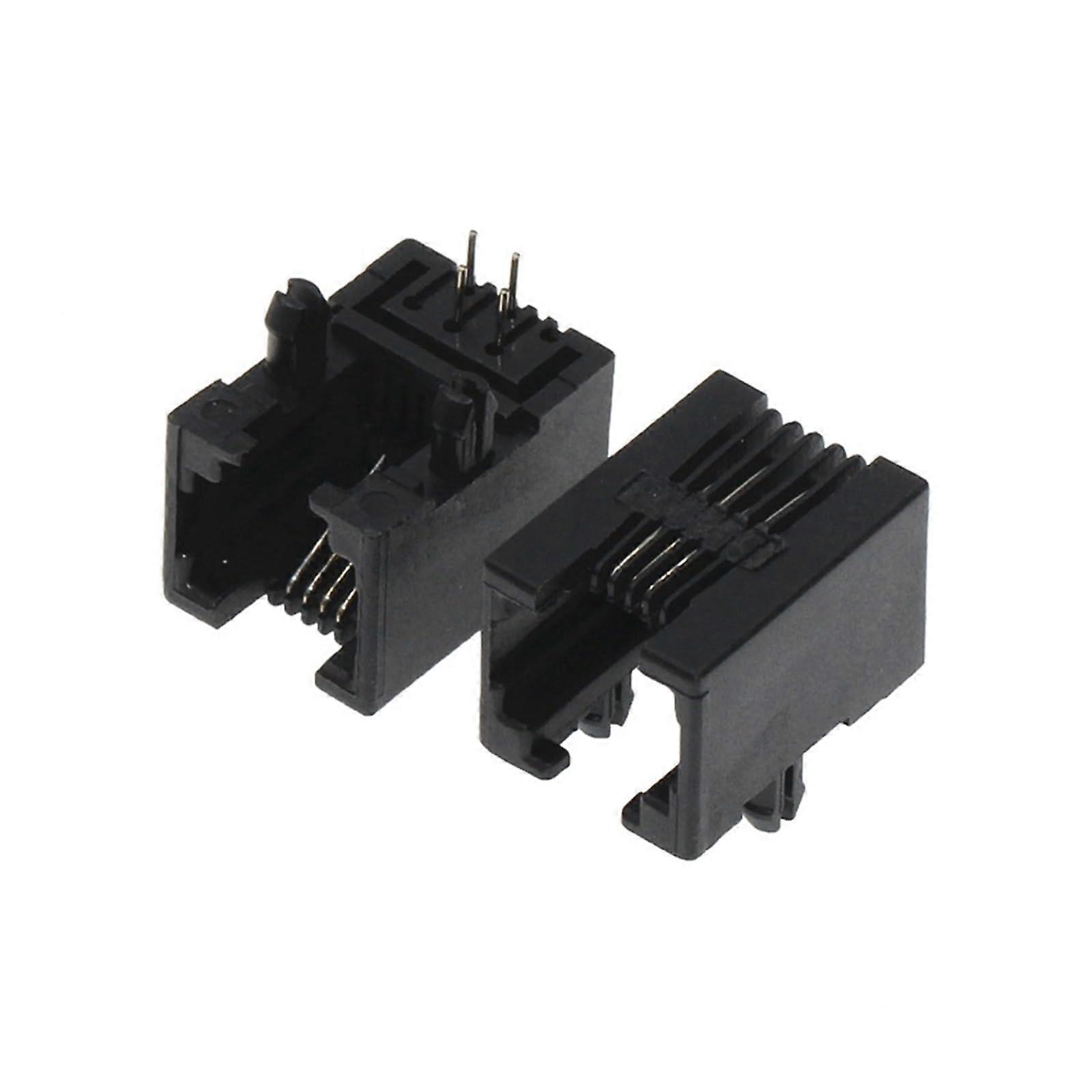 RJ11 Phone Socket 10PCS 95001-6P4C 6P6 RJ10 Black Telephone Connector 6P4C Modular Jack