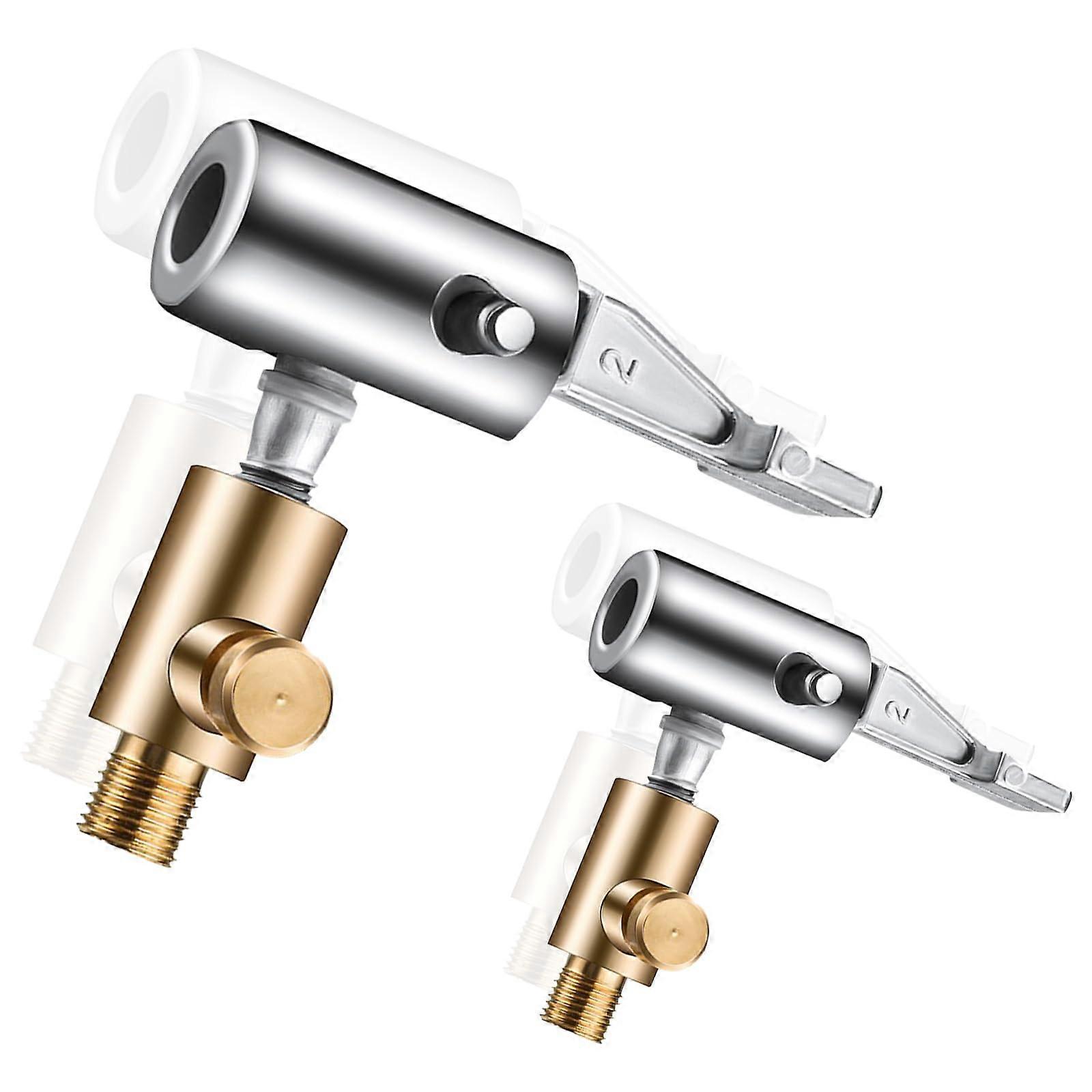 2 Pcs 90° Locking Tire Inflator Air Chuck, Durable Metal Connector for Universal Car Pump Inflation