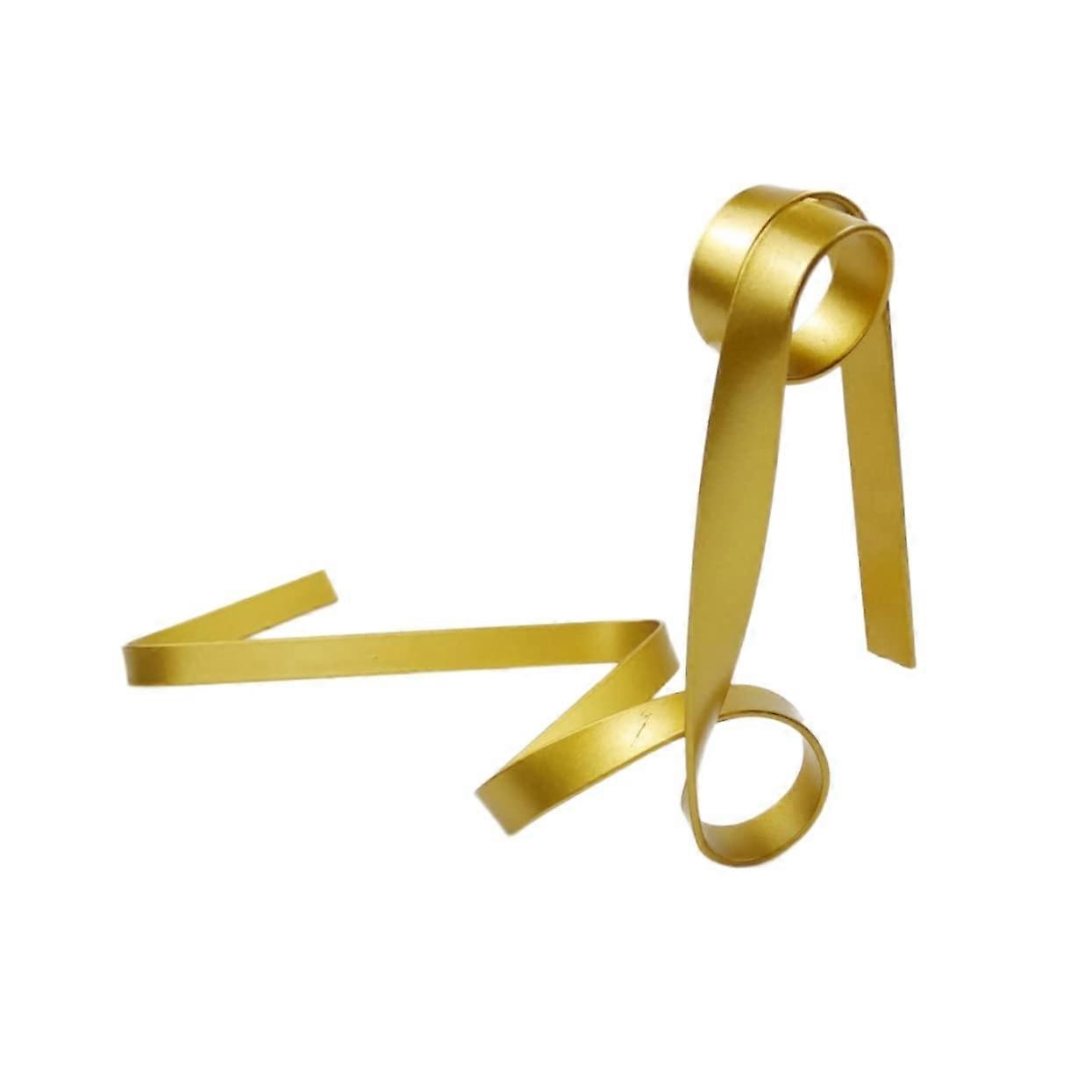 Gold Iron Floating Wine Rack with Elegant Ribbon Shape, Balance Wine Bottle Holder for Home Bar