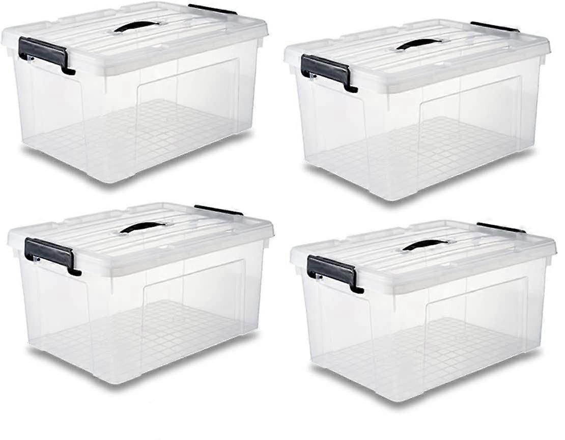 Set of 4 70 Qt Latch Box Replacement Lids for Plastic Storage Containers with Secure Closure