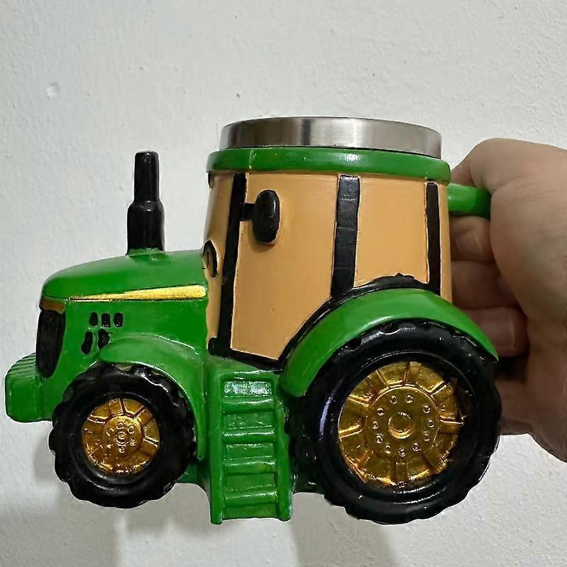 Retro Green Tractor-shaped Coffee Cup, Creative Home, Kitchen, Desktop Decorative Ornaments, Water Cup Gift, 1Pc